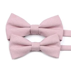 Bamboo Fiber Sandy Grey Dusty Green Pink Blue Anti-wrinkle Solid Bowtie Set Men Kid Pet Butterfly Daily Wedding Gift Accessory