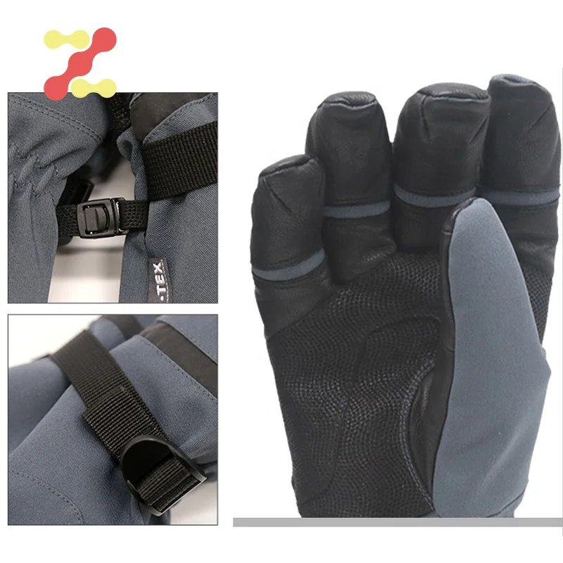 Custom logo men winter warm touch screen skiing gloves manufacture