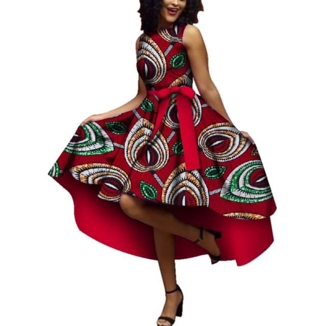 Женское платье с цветочным принтом, красное платье с открытыми плечами, в африканском стиле, большие размеры 5XL, WY4361, 2019