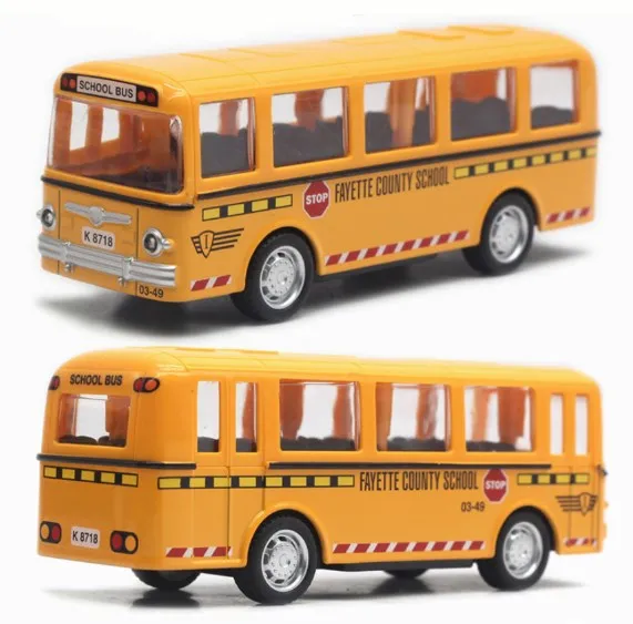 
1/64 Alloy School Bus Diecast double-decker London travel Bus Model Pull Back simulation Cars Toy Vehicle For Kid 