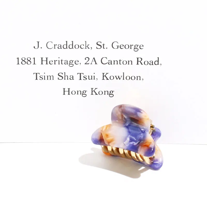 XinMei wholesale mini acetate hair claw clip for little girls hair accessories kids cute tiny crab claw clip for women thin hair