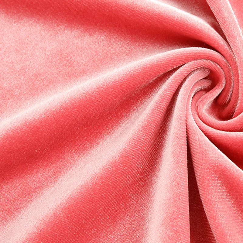 Manufacture Super Soft 93 Polyester 7 Spandex Warp Knit Custom Solid 200Gsm Korean Velvet Fabric For Dress Pajamas