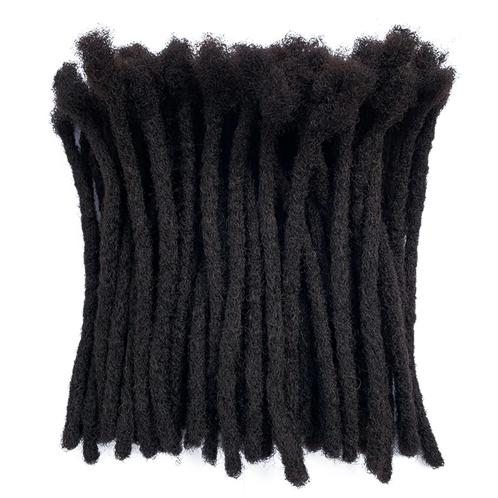 Human Dreadlocks Soft Twist Braiding Crochet Handmade Afro Kinky  Dread Locs Hair Extension 0.8CM for  African wig