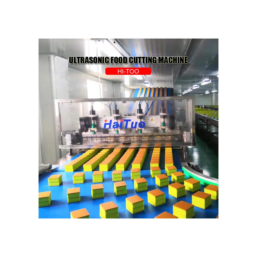Automatic ultrasonic Chiffon Cake cutting machine sheet cakes