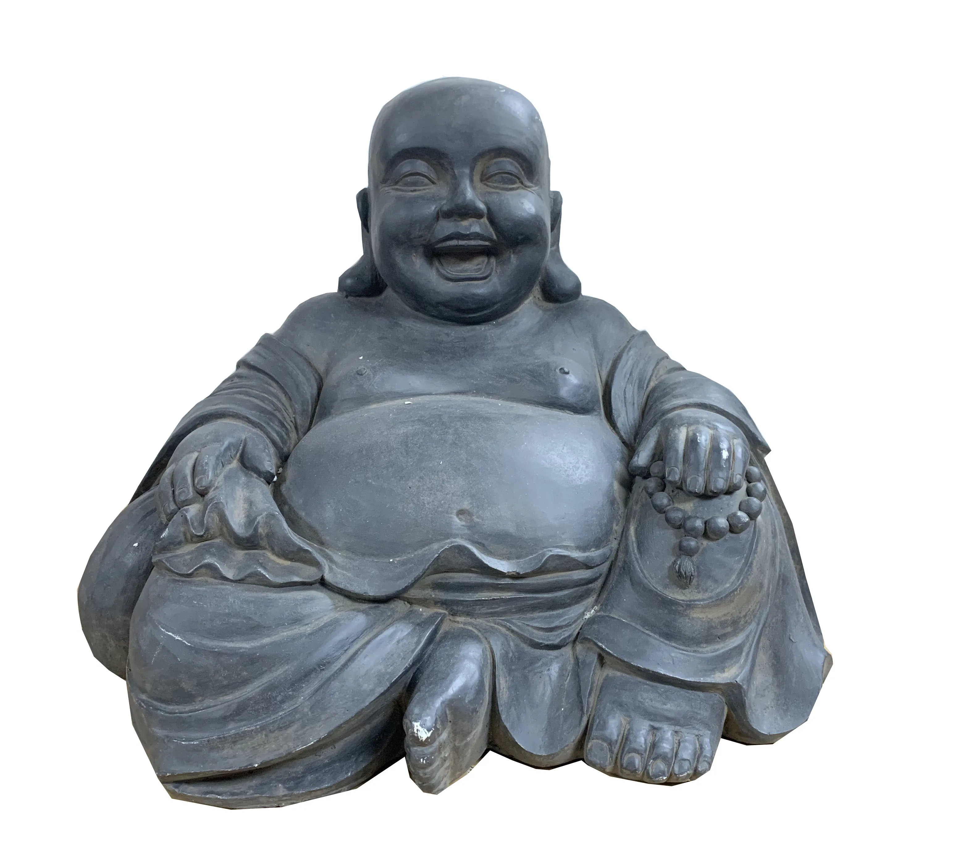 Lucky Fengshui Figurine Outdoor Sculpture Zen Style Patio Yard Lawn Decor Garden Laughing Buddha Statue