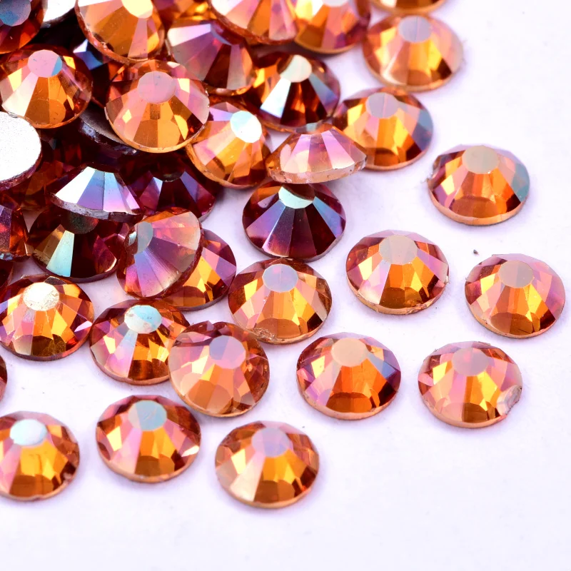 
Special Color Air Gold Line Rose Glass Non Hotfix Rhinestones Crystal Strass for Clothing Dance Dress 