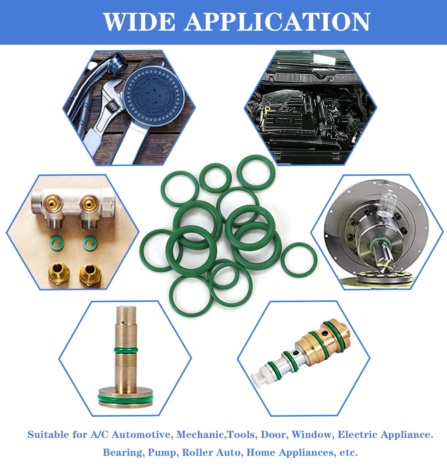 270PC Rubber O-Ring Assortment Kits 18 Sizes O-Ring Kit Box Rubber Washer Set For Car Repair