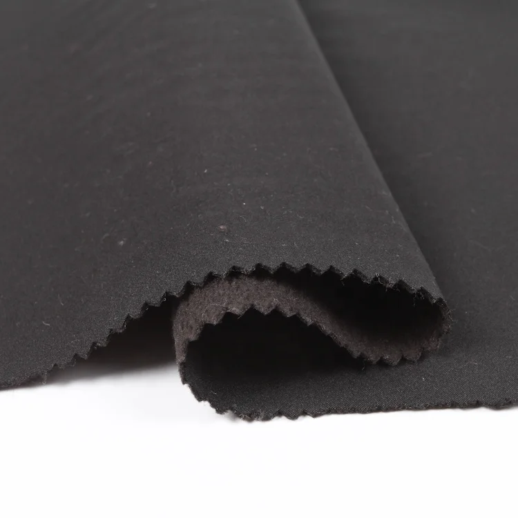 100D softshell fabric bonding knitted four way stretch bonded fabric with micro knitted fleece backing