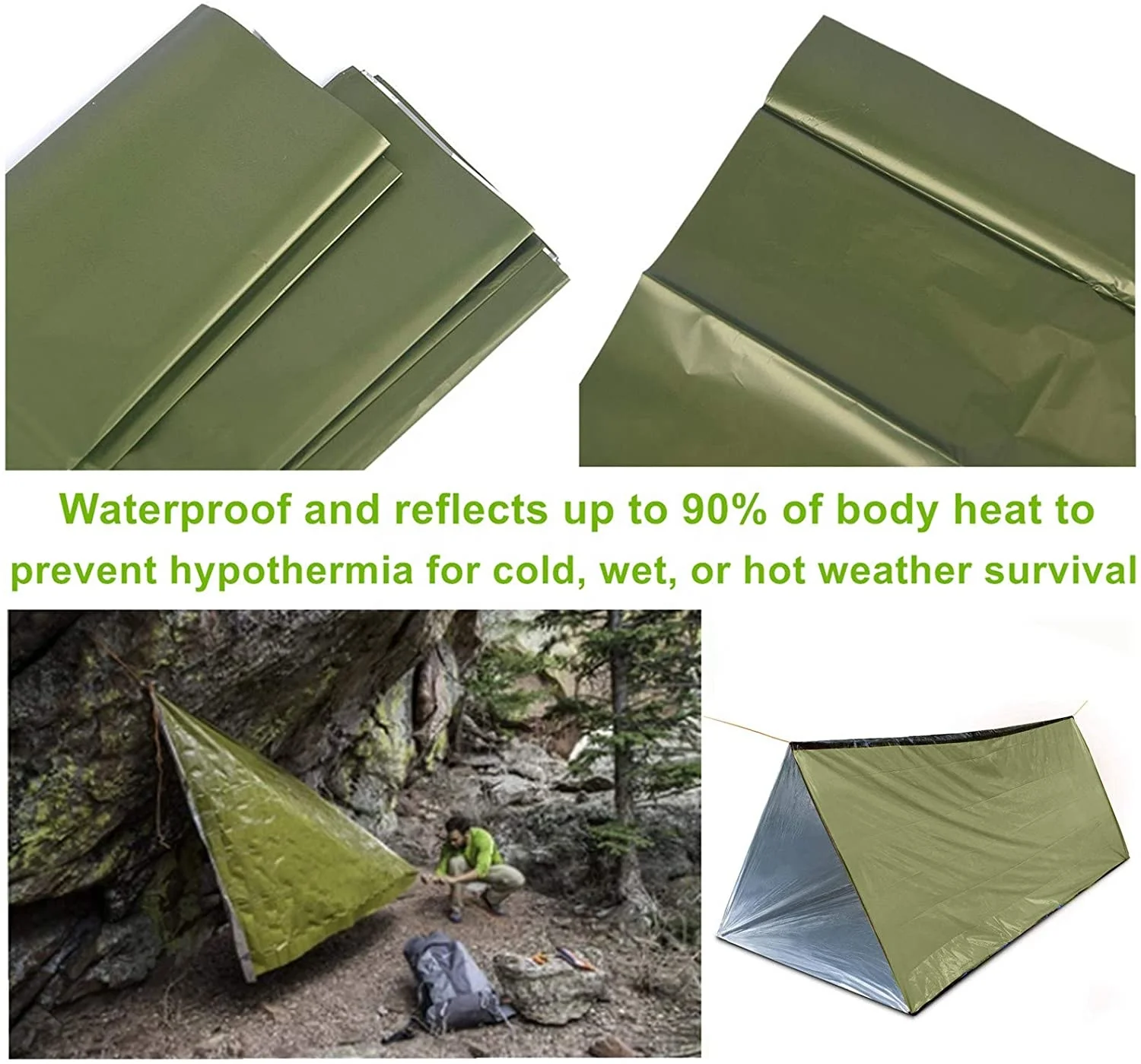 Custom Logo Life Tent 2 Person Rescue Emergency Survival Shelter Tube Tent