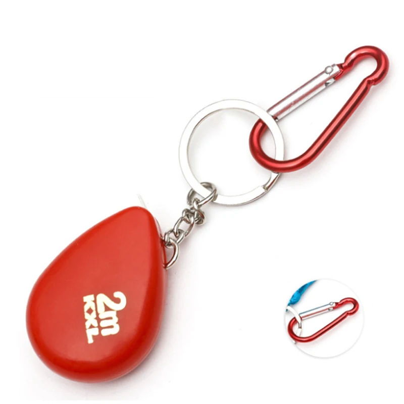 BTE Mini Key chain Water Drop and Plastic PVC Carbon Steel Material Tape Measure