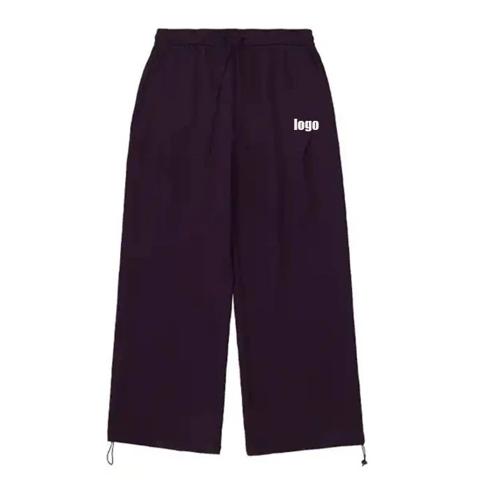 Cotton waffle knit wide leg pants streetwear fashion trousers cargo pants loose solid color baggy sweatpants for men