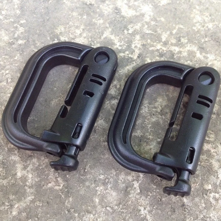 Tactical Molle Plastic Hook Carabiner Outdoor Hiking D-ring Quick Release Buckle Backpack Hooks Snap Clip Keychain