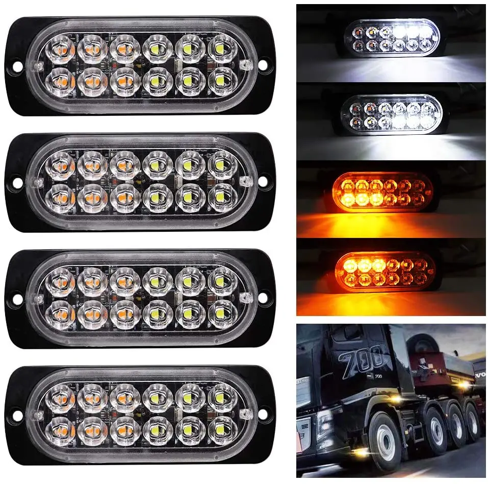 Emergency Vehicles car 12v LED flash Light Amber Truck Strobe LED Flashing Warning Light