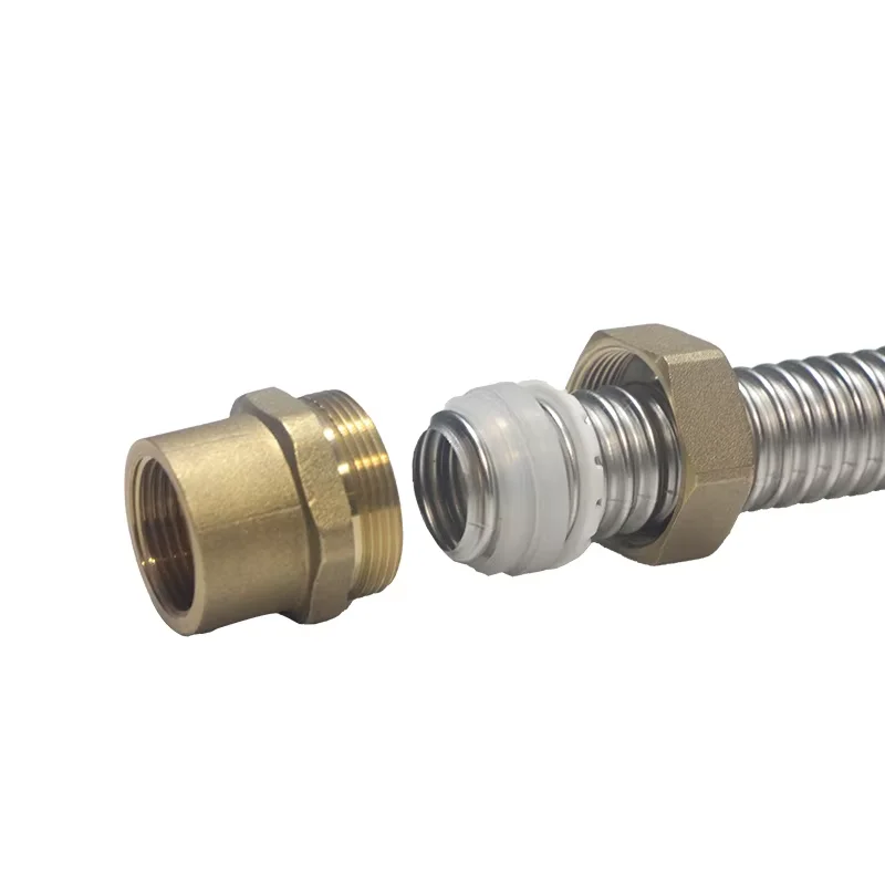 stainless steel corrugated flexible fast quick connect compression brass pipe tube Quick Coupling Hose FM Connectors fittings