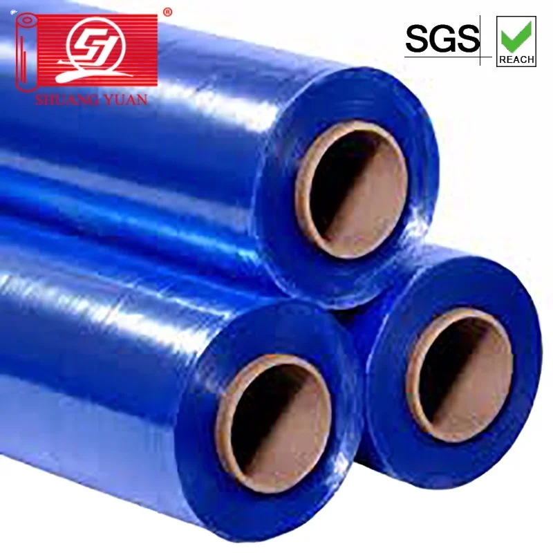 Цветная эластичная пленка мягкая LLDPE термоусадочная черная тянущаяся оберточная синяя многоцветная Хроматическая цветная для поддонов