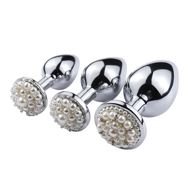 M Wholesale anal bead anus dilator anal toys jewel metal pretty butt plug anal sex toys