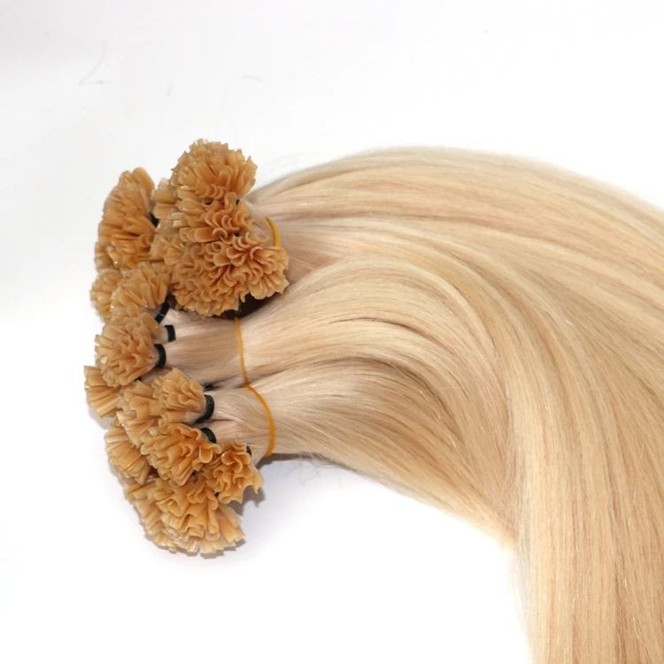 Natural Virgin Human Nail Hair U Tip 20Inch Natural Russian U Tip Hair Extensions For Women