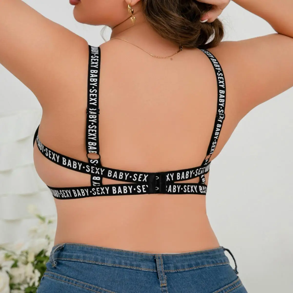 Sexy Letter Strap Bralette Comfort Plus Size Undergarment