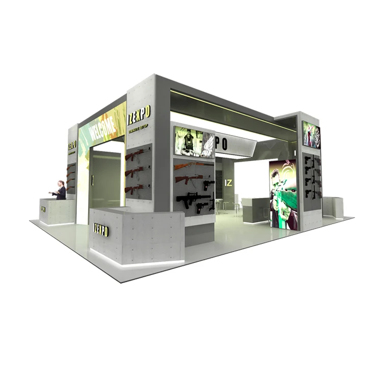 Izexpo Quick Build Modular Stand Hot Sale10*20 Ft Trade Show Booth 9x12 Exhibition Booth Custom Wooden Booth Exhibition Stand
