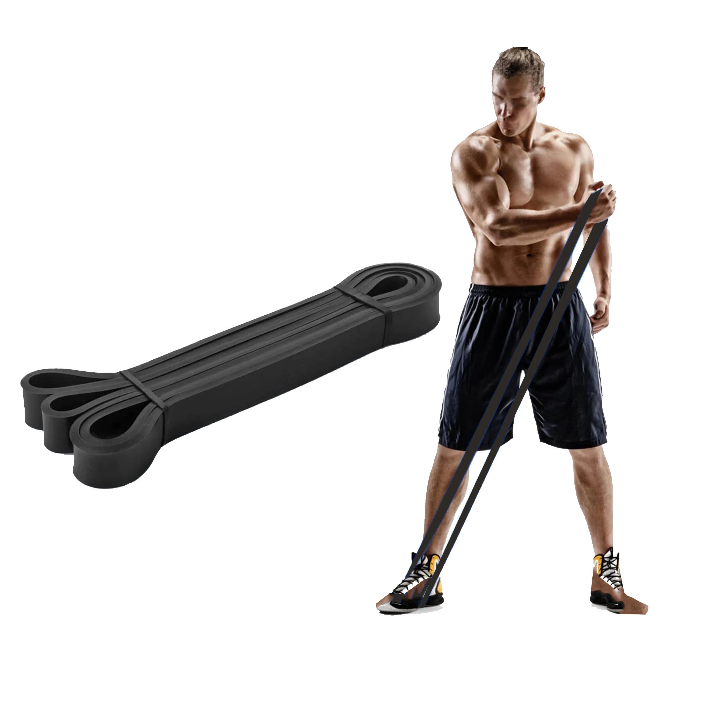 Custom Natural Latex Pull-Up Assist Band Fitness Strength Training Black Power Exercise Workout Stretch Resistance Exercise Band