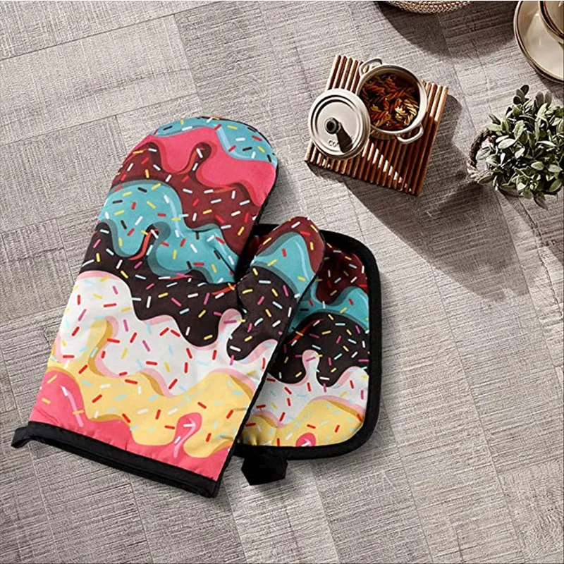 
Factory Customize Silicone Cotton Kitchen Grill Gloves Heat Resistant 