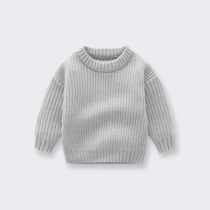 2024 Solid Colors Winter Sweater For Newborn Baby Knitted Sweaters Kids Casual Children Sweater
