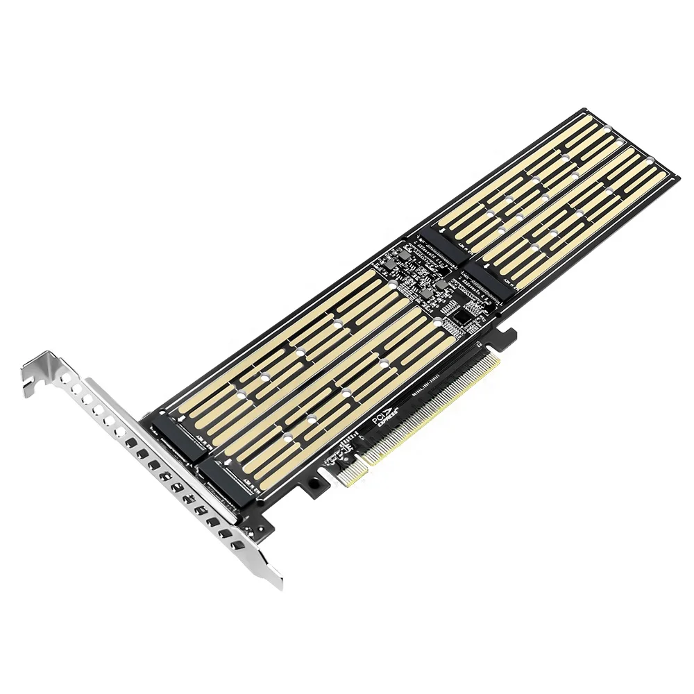 ZOMY NVME Adapter Card to PCIE X16 M.2 NVME Riser Card Support X16 Card Slot Interface Support 4 NVME Hard Drives