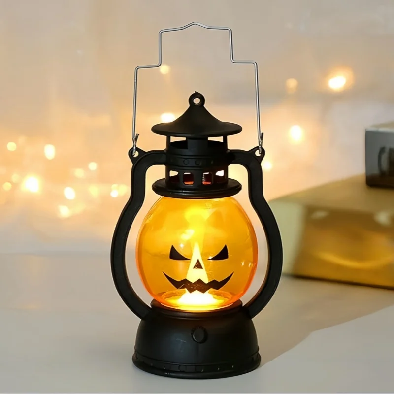 New Halloween Horse Lantern Portable Pumpkin Skull Decorative Oil Lamp Funny Atmosphere Party Props