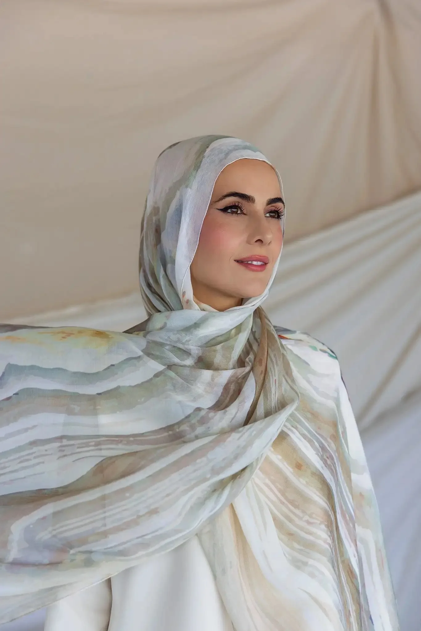 Zifeng OEM Ombre Hijab Printed Marble Modal Hijab Scarf Cotton Viscose Bamboo Modal Not See Through Soft Print Modal Hijab