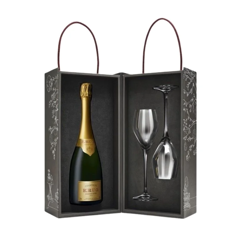 China Foldable Luxury Logo Printed Manufacturer ECO-friendly Wine Packaging Perfume For 4 Bottle Boxes For Shipping Wine Glasses