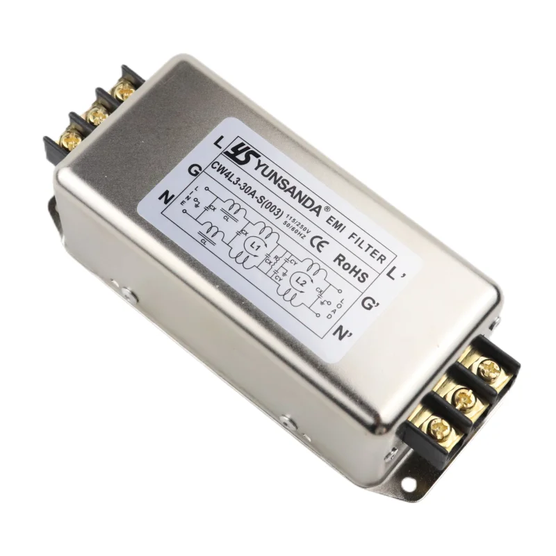 CW4L3-30A-S(003) однофазный трехступенчатая переменного тока фильтр 220v Высокая производительность EMI фильтр гармоник
