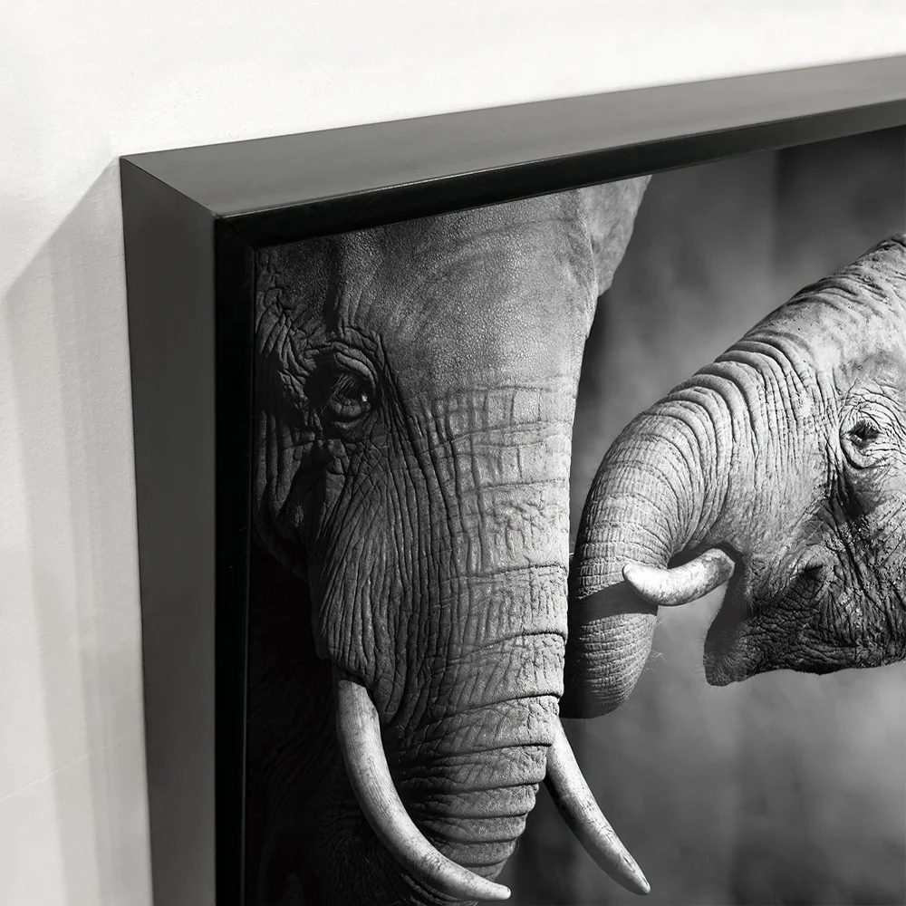 Hot Selling Crystal Clear Animal Mama Elephant Prints Canvas Art Frameless Acrylic Painting Oil Painting for Room