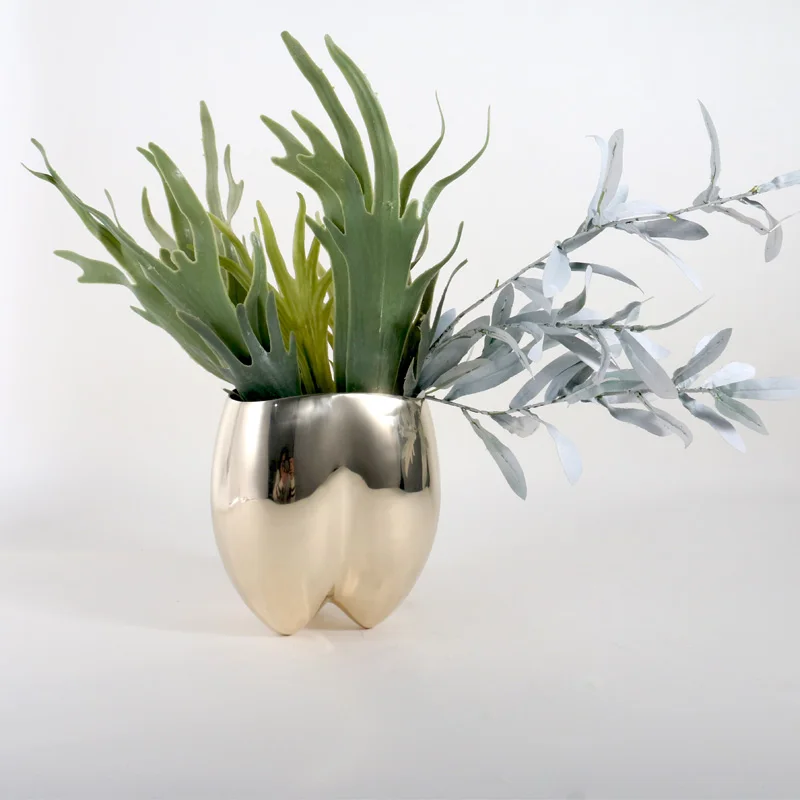 Flower vase manufacturer luxury gold modern  nordic metal decorative flower decoration vase decor centerpiece