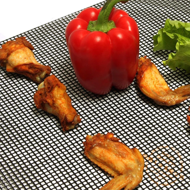 
PTFE fiberglass barbecue grill mesh non-stick reusable babecue mat 3pcs pack 