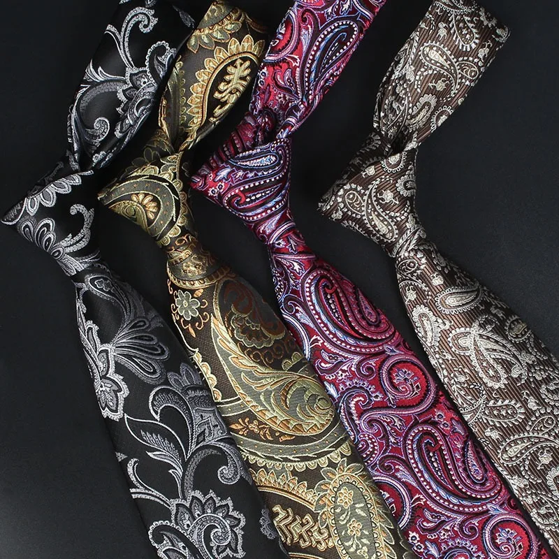 Wholesale Suppliers Champagne Color Men Ties Small Floral Pattern Dot Plaid Tie Daily Wear Cravat Wedding