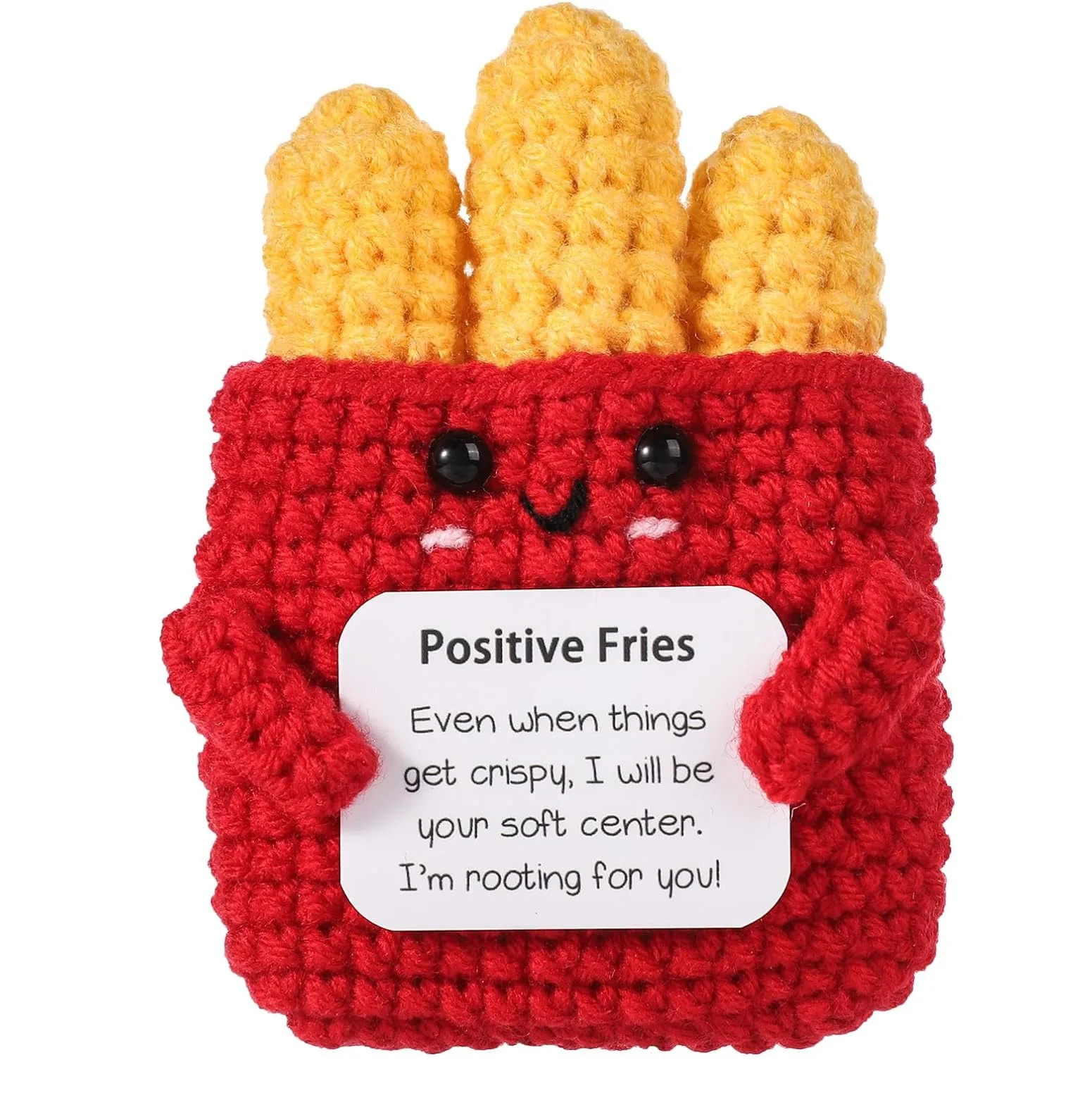 Hand Crochet Positive Energy Potato Stuffed food Plush Toy Wholesale Supply Cute Personalized Crochet Fries Amigurumi Dolls