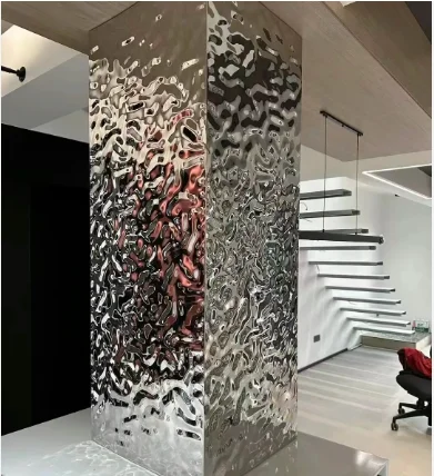 Hotel lobby  Ceiling 5mm/8mm Flexible  Bamboo Charcoal Wood Veneer Wall Panel  PET films