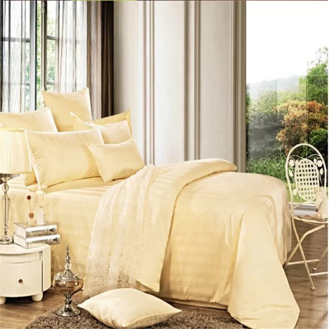 Changyi factory satin stripe fabric hotel bedding fabric 100% cotton fabric for bedding