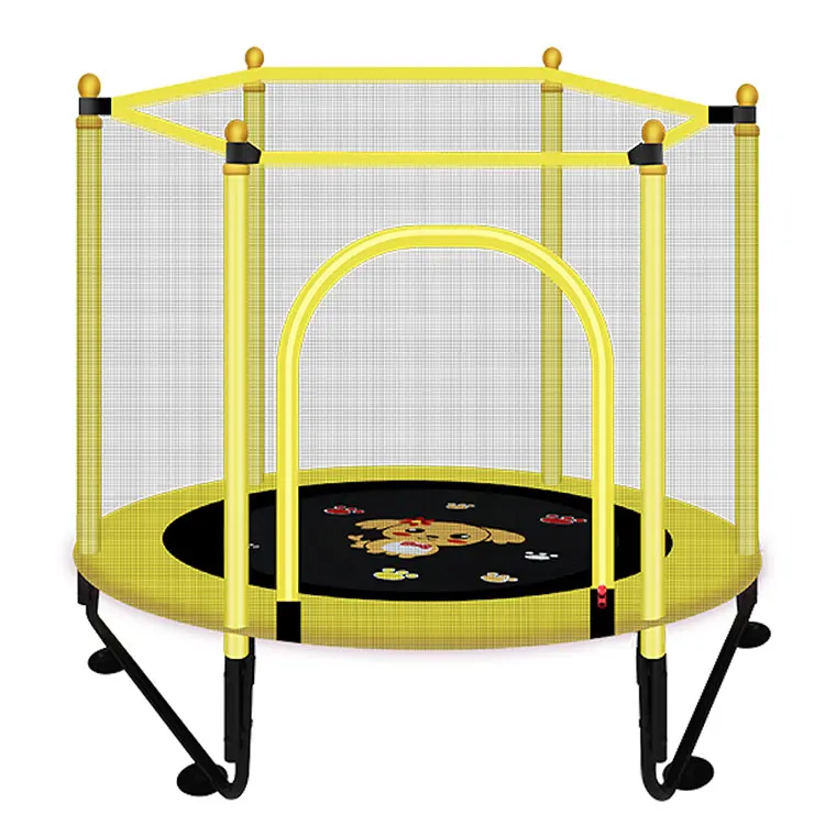 round bungee jumping kids trampoline indoor children mini rebounder trampoline with safety net
