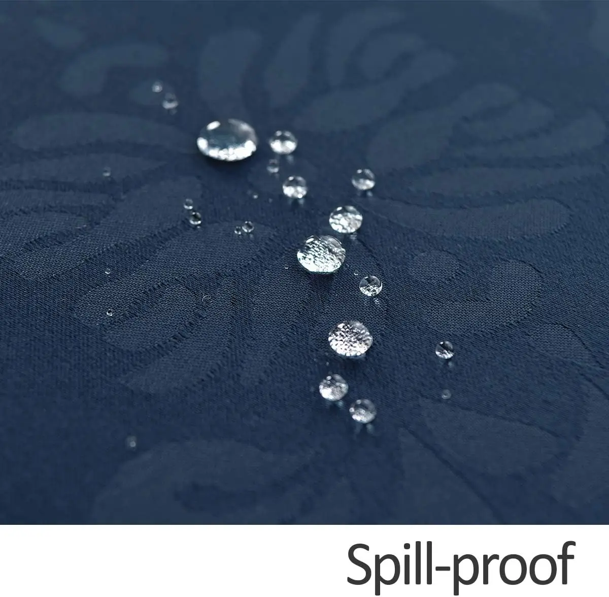 Skymoving New Custom Cheap Navy Blue Waterproof Table Clothes Rectangular Jacquard Polyester Tablecloths Fabric for Decoration