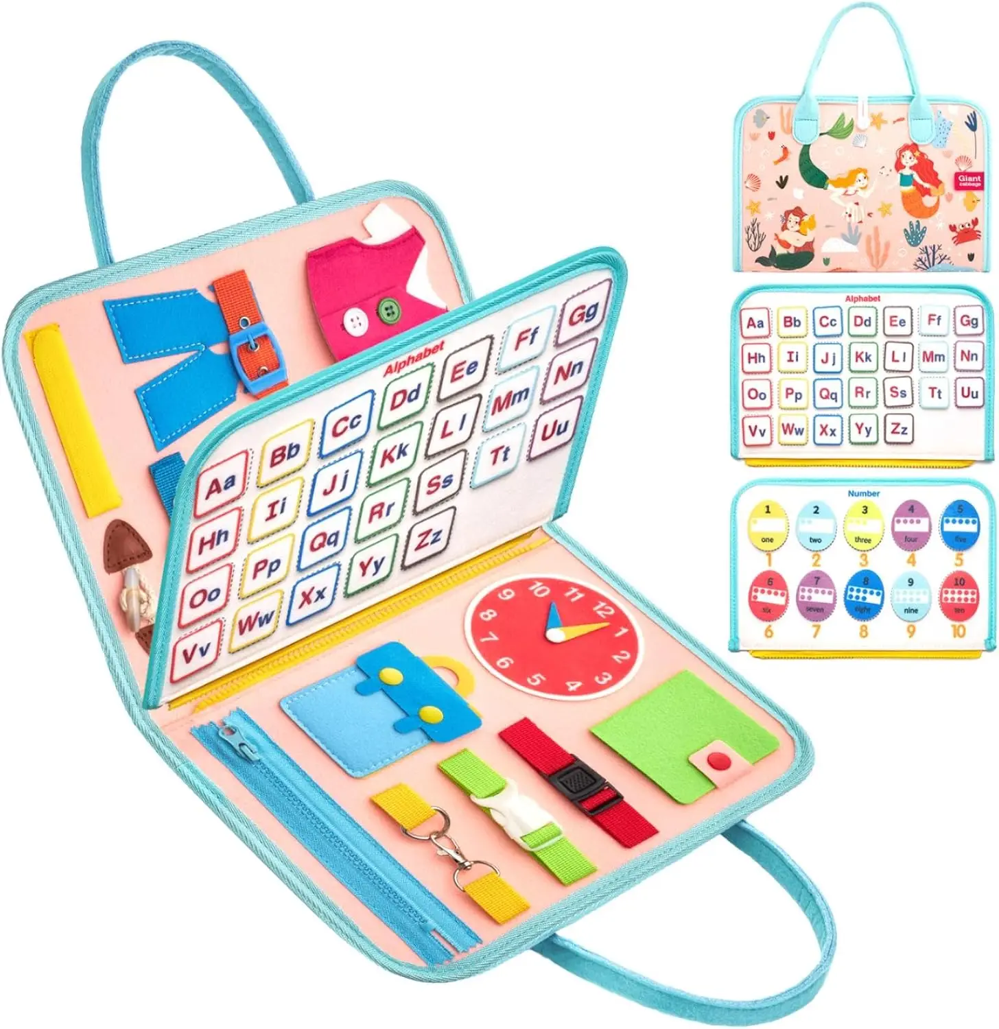 factory cheap homemade personalised portable kids educational toys soft travel activity felt montessori busy board for toddlers