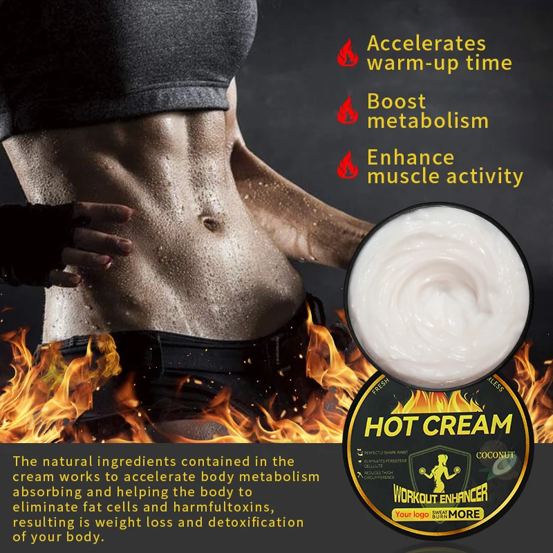 Custom Private Label Natural Organic Quick Sweat Waist Weight Loss Hot Slim Cream Body Belly Fat Burning Slimming Cream