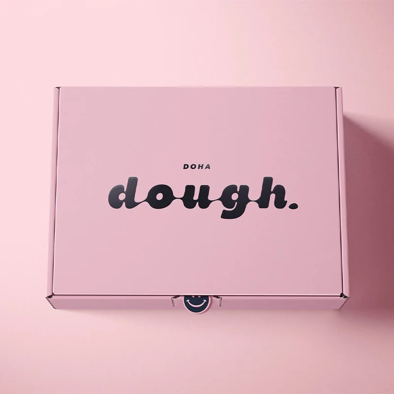 Wholesale Custom Logo Bakery Packaging Food Grade Pink Paper Mochi Donut Packaging Cookie Dough Delivery Cookie Boxes With Bags