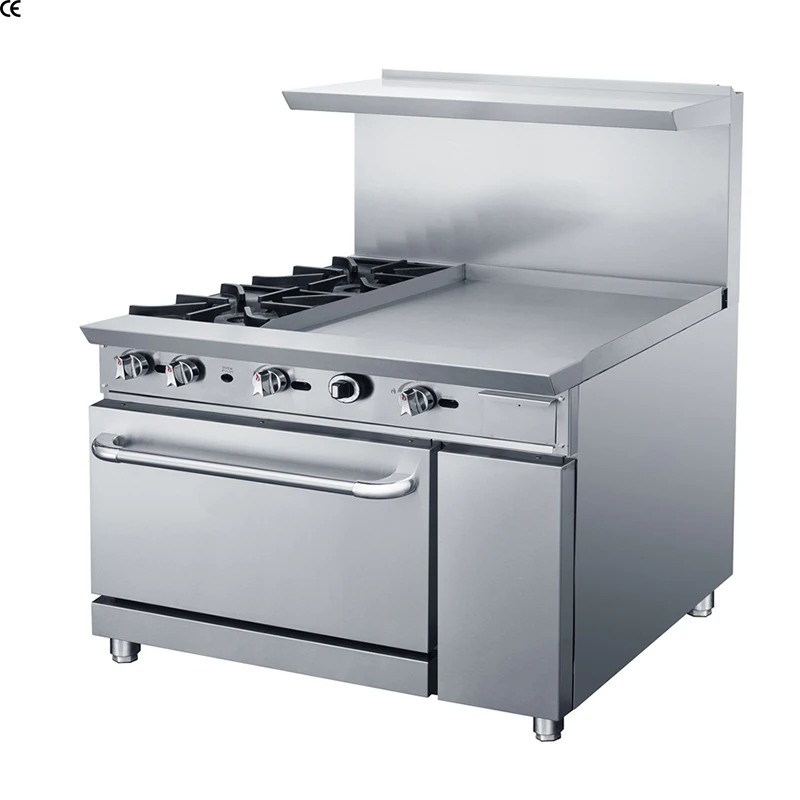 USA Market Gas Range Combination Gas Ranges 2 Gas Burners Stainless Steel Stove with Oven New Design Range