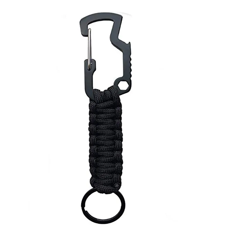 Tactical Mountaineering D-Shackle Keychain Climbing Braided Paracord KeyringLightweight Durable for Camping