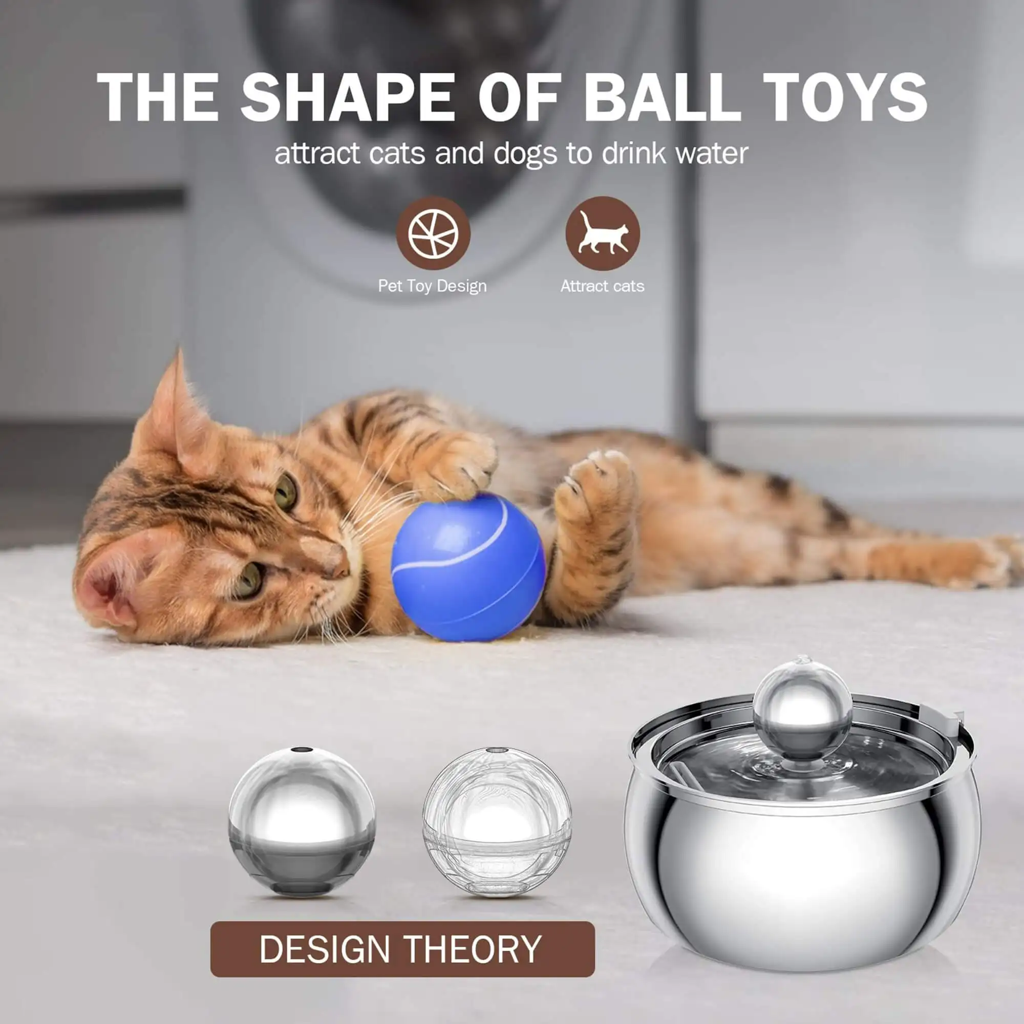 Petwant Wholesale 4L Auto Stainless Steel Cat Dog Water Fountains Double filtration System Ultra-quiet Pump Pet Water Feeder