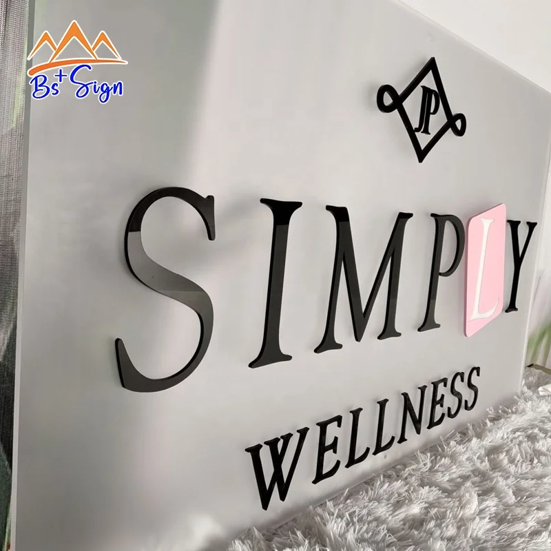BS+ Custom Beauty Salon Logo Sign Indoor Signage Acrylic Wall Logo Shop Brand Name Sign Board