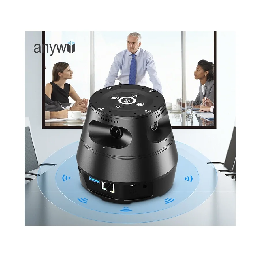 Anywii 8MP 4 Lens Al Sound Source Tracking Ptz Video Conference Camera Voice Tracking Camera For Live Streaming