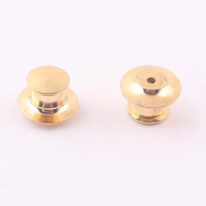 Gold Color Brass Locking Clutch Flat Head Lapel Pin Back Custom Button Pins