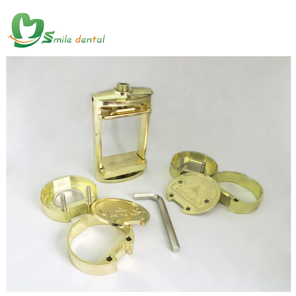 Dental lab press compress with 2 denture flasks